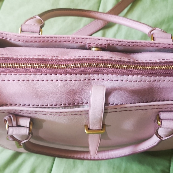 Fossil Ryder leather satchel in Dusty pink - Picture 4 of 8